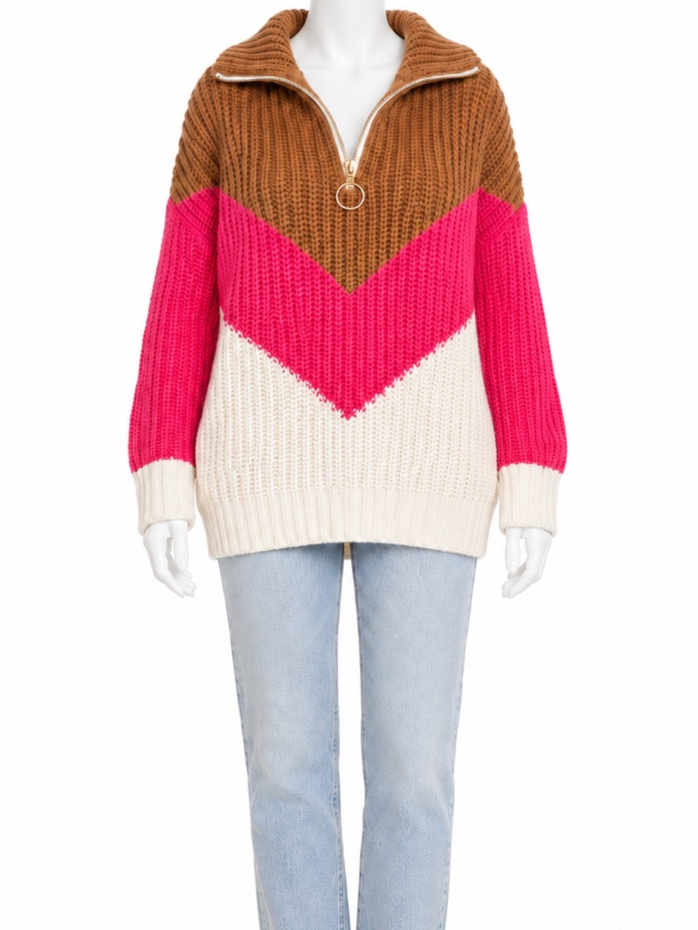 NWT Show Me Your Mumu Weston Half Zip Ski Lift Knit Sweater M